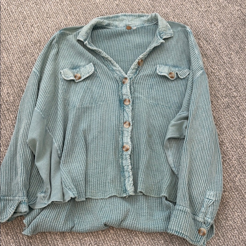 Casual blue Button-Up Shirt Free People